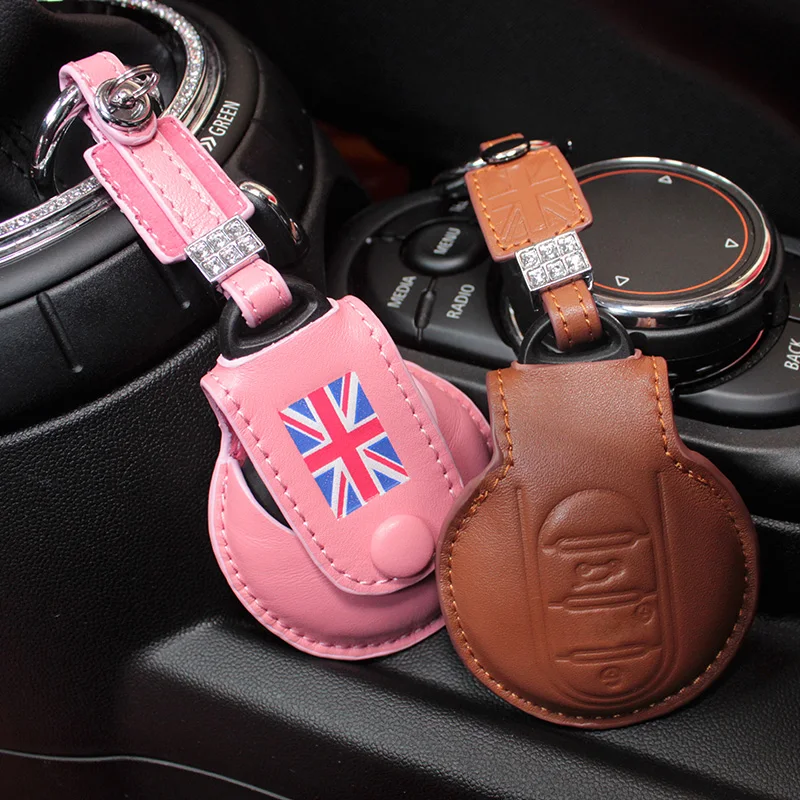 Кожаный чехол для автомобильного ключа защитный Mini Cooper JCW One F54 F55 F56 F60 с