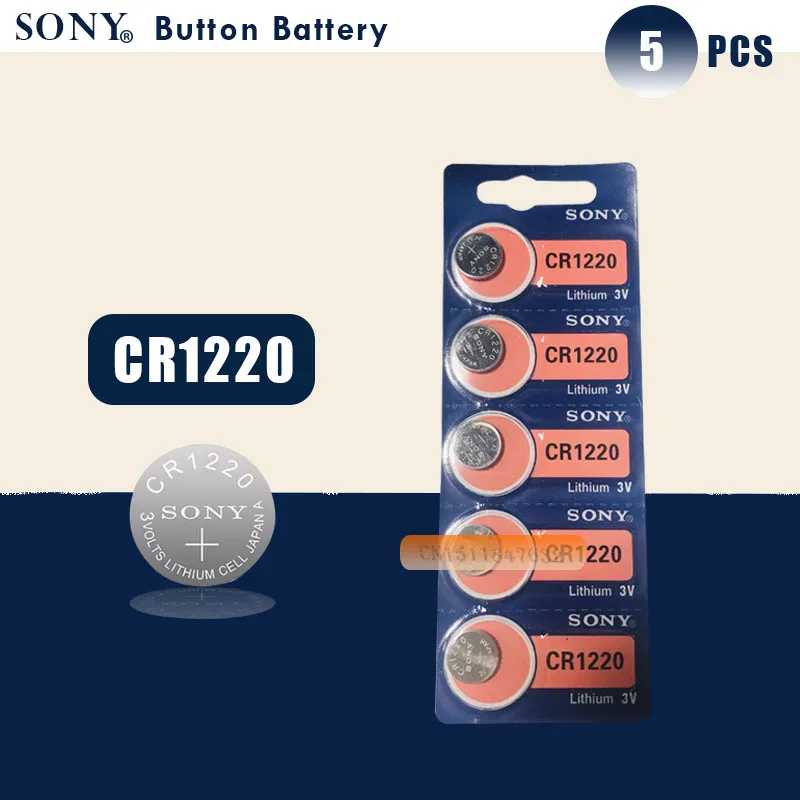5 шт. sony CR1220 кнопочный Аккумулятор для часов автомобиля дистанционного ключа cr 1220 ECR1220 GPCR1220 3v литиевая батарея