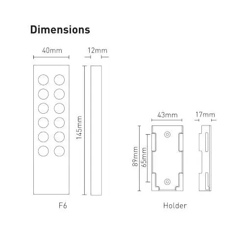 F6 4-Zone 2.4G LED Color Temperature Controller Remote Control Cold White Warm White LED Strip Lighting jk690