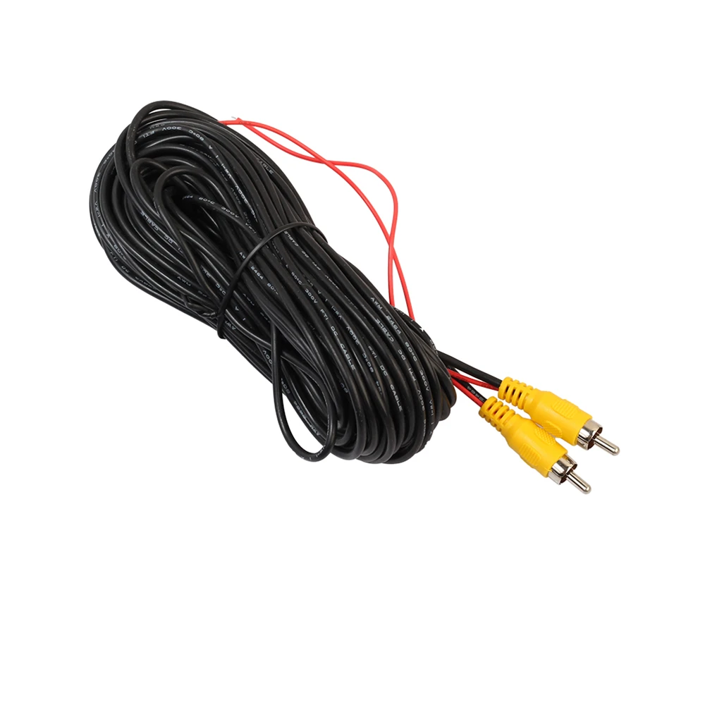

6/10/12/15/20M RCA Video Cable Car Reverse Rear View Parking Camera Video Cable With Detection Wire Audio Converter Cable 4