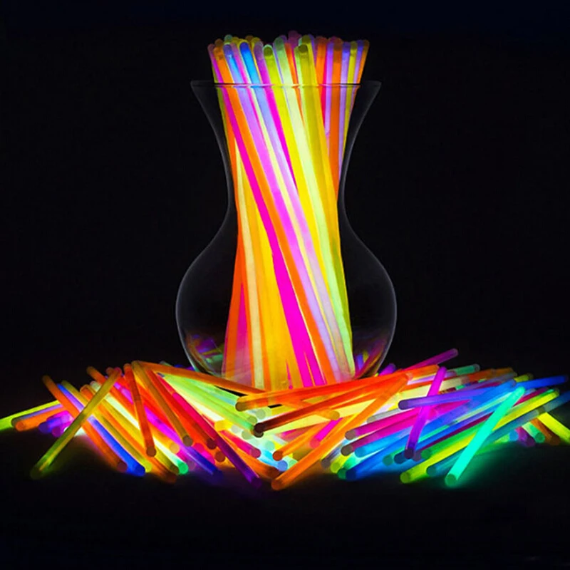 Флуоресцентные светящиеся палочки браслеты и ожерелья|Сверкающие товары для