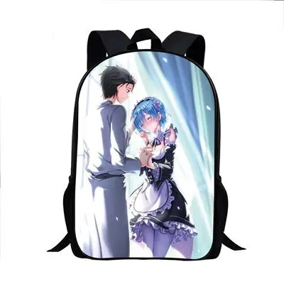 Рюкзак Re: Zero Hajimeru Isekai Seikatsu для девочек-подростков, Сумка с аниме Rem, детские школьные сумки, детские рюкзаки mochila - Цвет: Бежевый