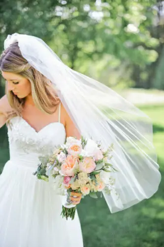 

New White Ivory Wedding Veil One Layer Bridal Veil Fingertip