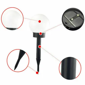 

BEST1PCS LED Ground Garden Light Solar Round Ball Automatic Waterproof IP55 Outdoor Path Lights Solar Powered Lawn Lamp