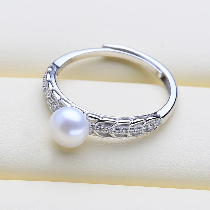 FENASY кольцо из стерлингового серебра 925 лист форма натуральный пресноводный жемчуг кольца для женщин женские ювелирные изделия