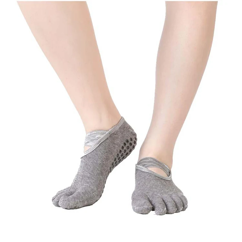 Хлопоковые носки для йоги нескользящие Пилатес дышащие невидимые носки с пятью пальцами женские носки для фитнеса спортивные носки для танцев