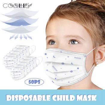 

Mascarilla Disposable 3-Ply Masks Anti-Dust Face Mask With Elastic Earloop Kids 50/100PCS Masque Jetable Enfant
