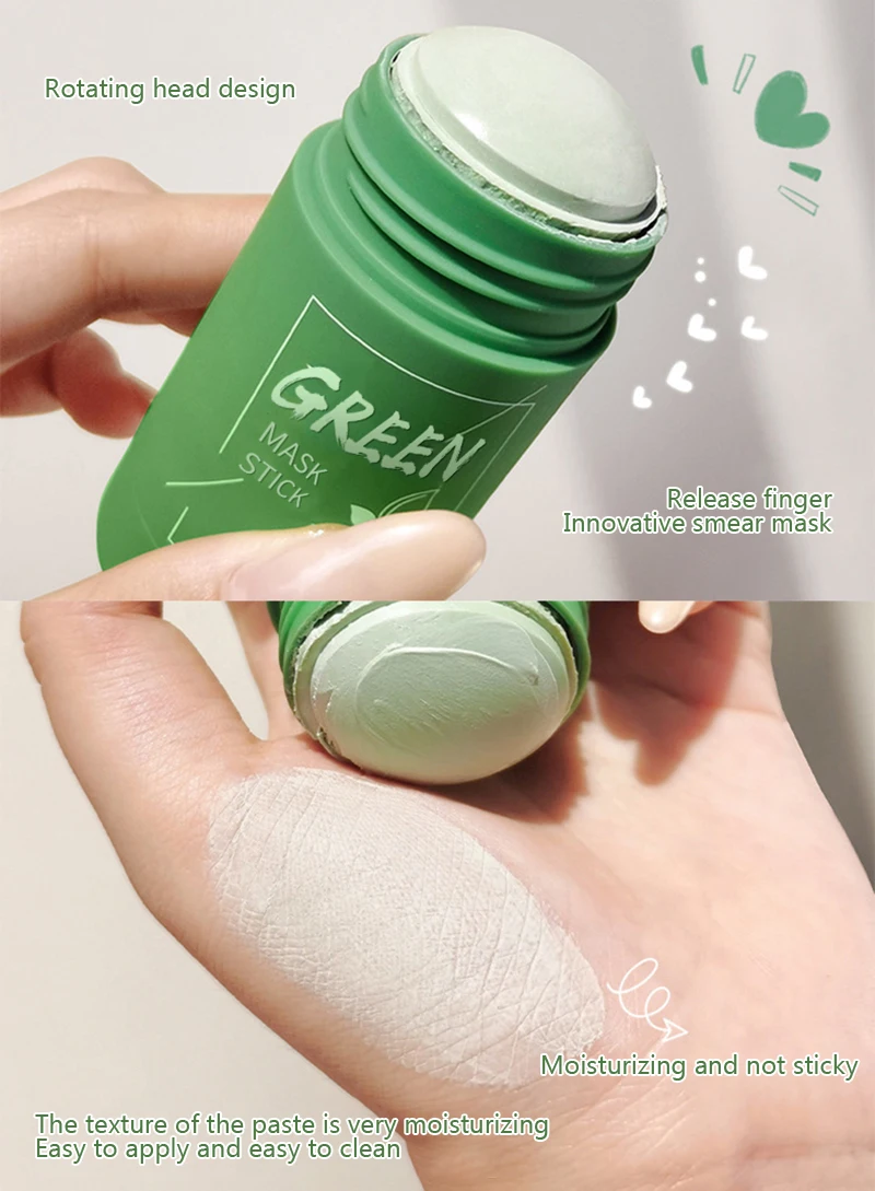 ORANOT Green Tea Cleansing Solid Mask Purifying Clay Stick Mask Oil Control Anti-Acne Eggplant Skin Care Whitening Care Face