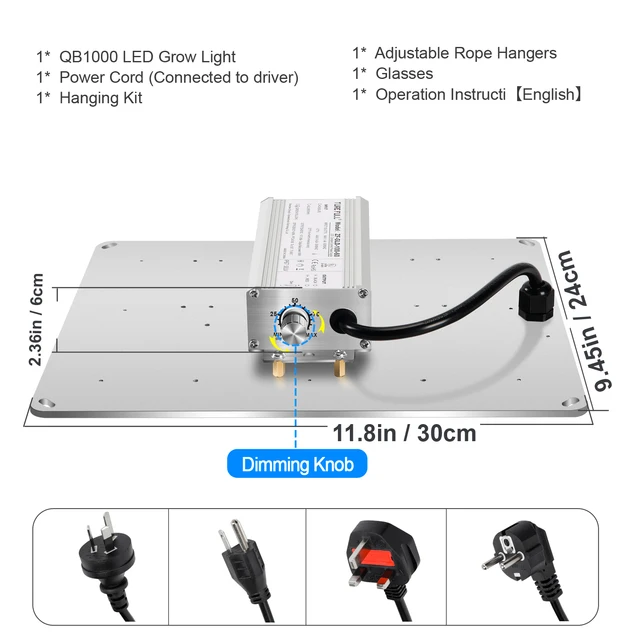 1000W Led Grow Light Samsung Kvantumlemez Dimmable Teljes Spektrum -Termesztési Lámpa Hidroponikus Üvegházhatású Zöldség Növényekhez - Image 6