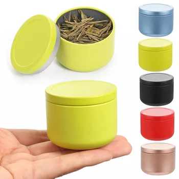 

1 Pcs Tea Can Travel Portable Storage Packaging Sealed Cans Metal Creative Candy Tea Cans Tin Storage Box Practical