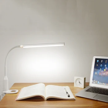 

5W Eye Protect Clamp 24 LEDs Clip Light Table Lamp Stepless Dimmable Bendable USB Powered Touch Sensor Control Desk Lamp Light