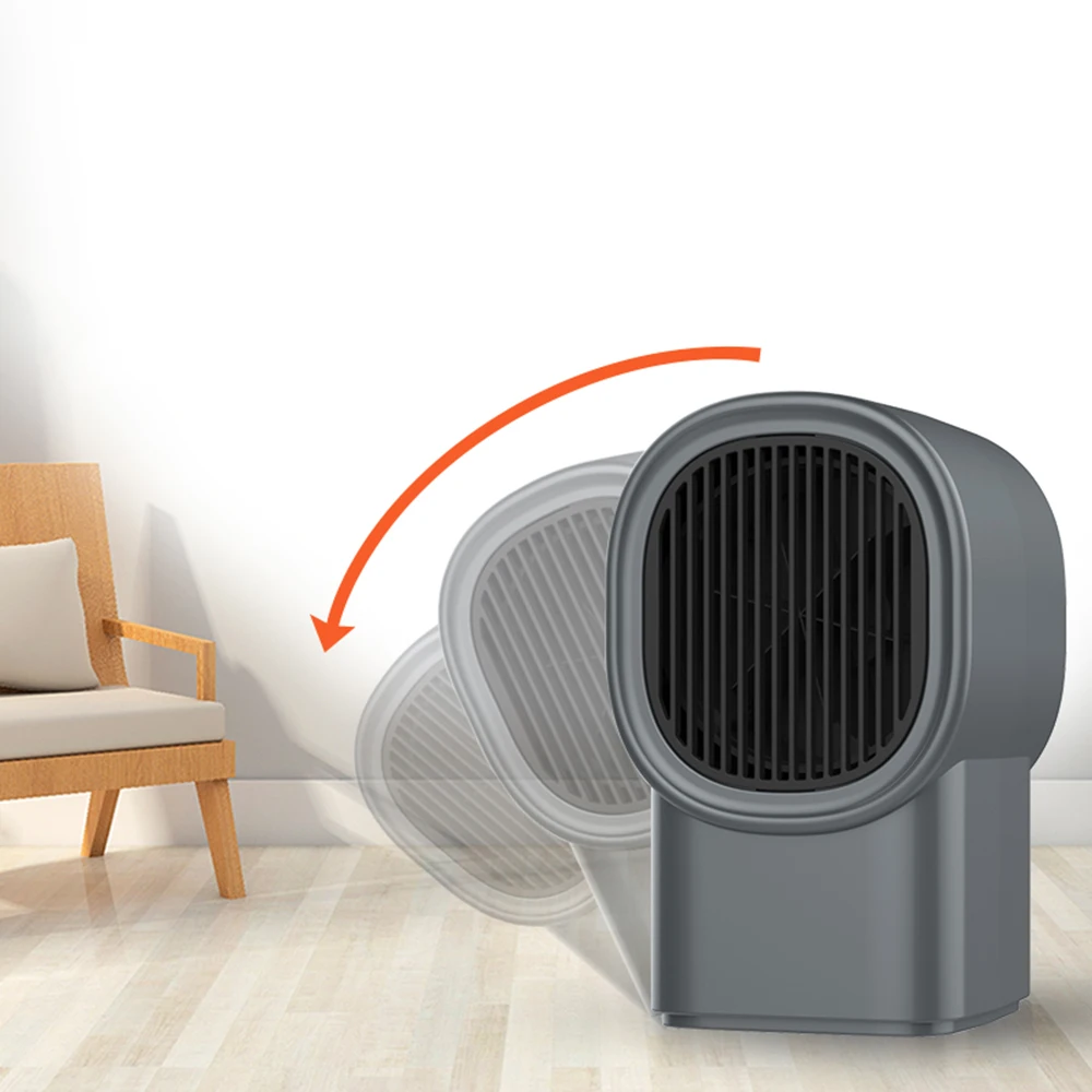 Electric Portable Mini Wall Heater Plug-in Personal Space Warmer for Camping Anywhere Adjustable Indoor Heating Thermostat
