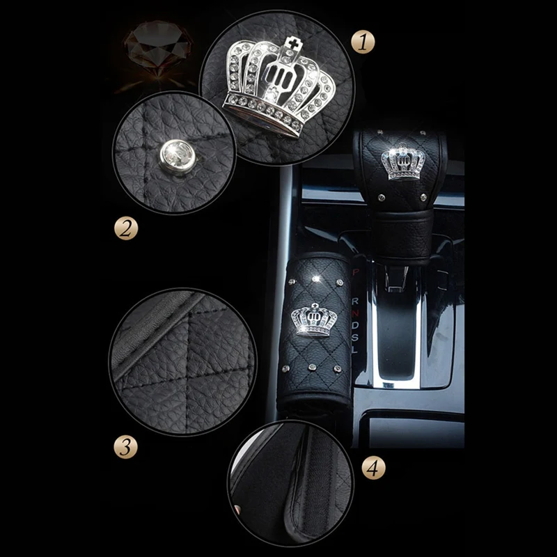 Универсальный Хрустальная корона Накладка для ремня безопасности автомобиля