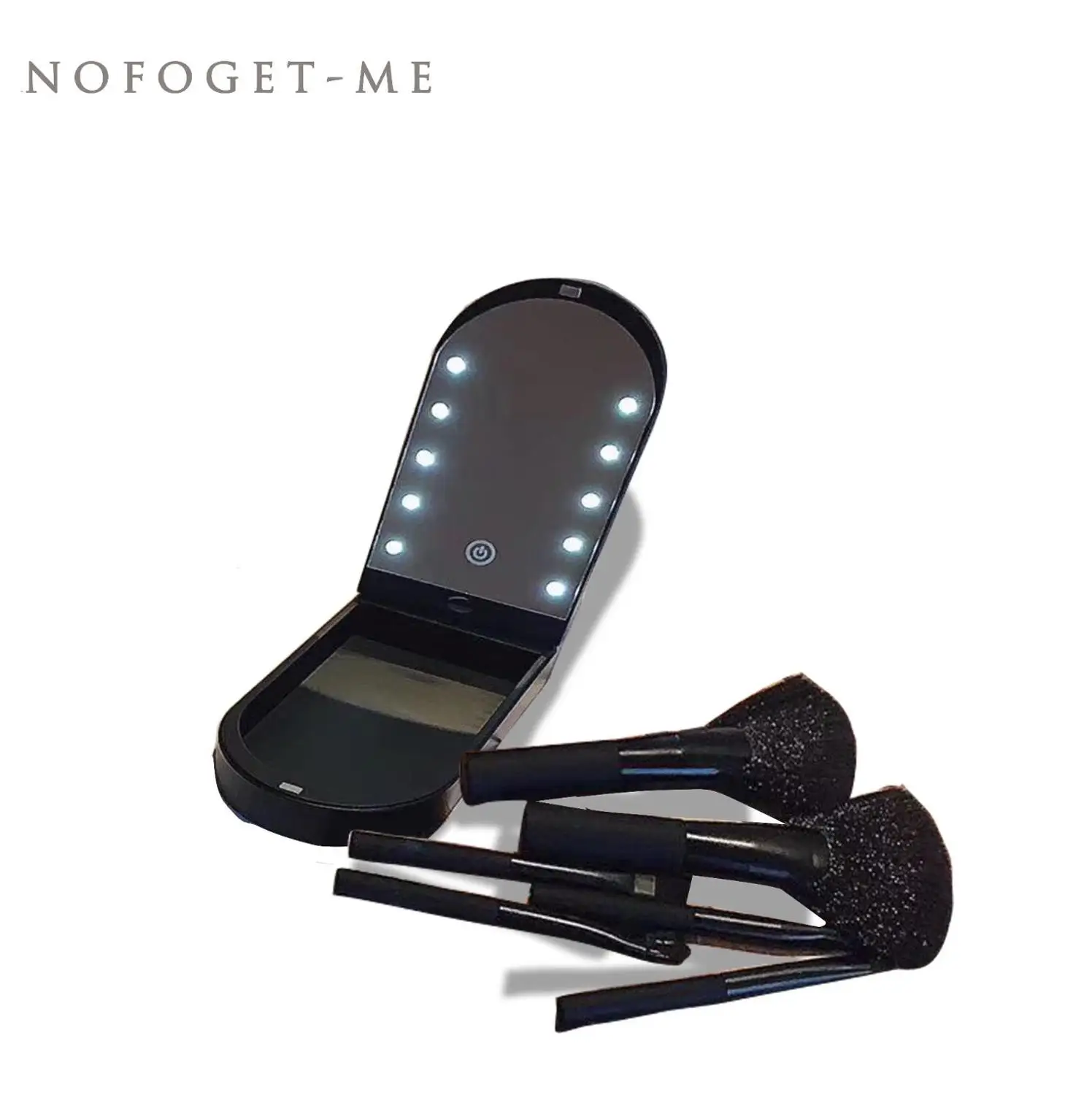 

LED Mirror Makeup Brushes Tool Set Cosmetic Powder Eye Shadow Foundation Blush Blending Beauty Make Up Brush Kit