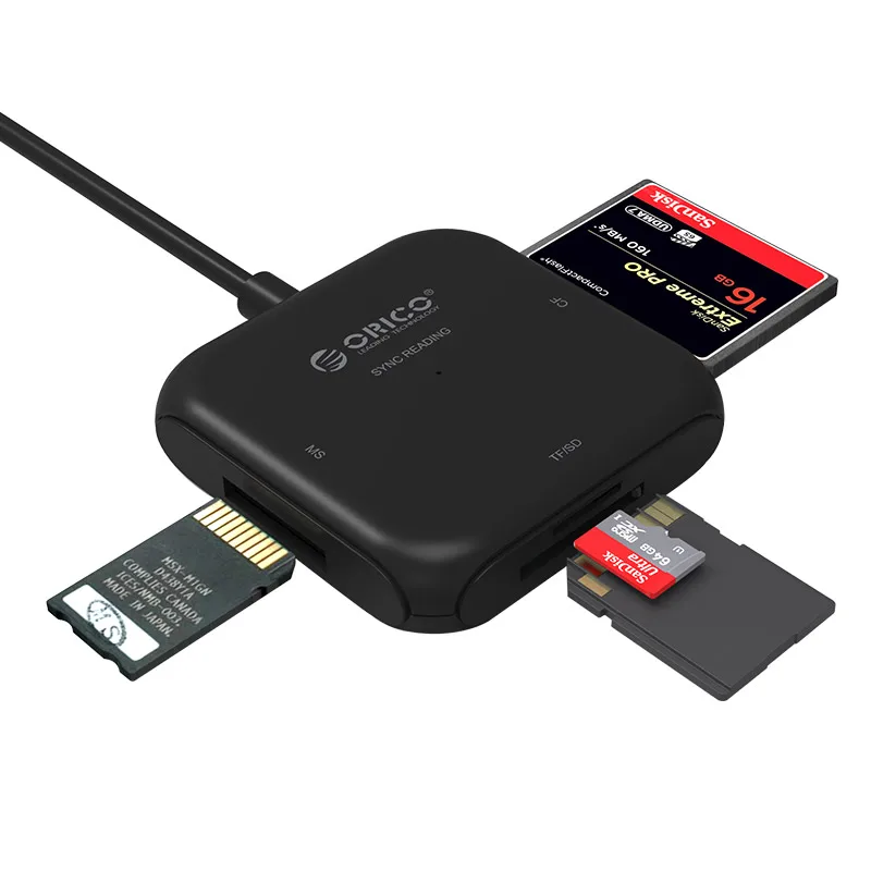 Orico 4 в 1 TF/SD USB3.0 кард-ридер 5 Гбит/с 2 ТБ MS кард-ридер адаптер супер Скорость модуль расширения для TF карты памяти SD MS CF