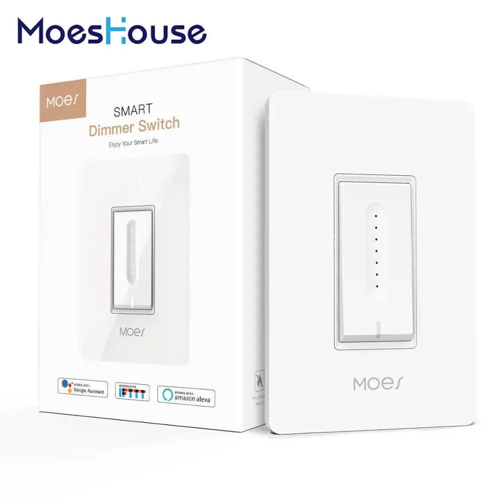 Comprar Regulador de luz inteligente WiFi de EE. UU. Interruptor de vida inteligente aplicación Tuya Compatible con Alexa Google Home para Control de voz, no Hub requiere