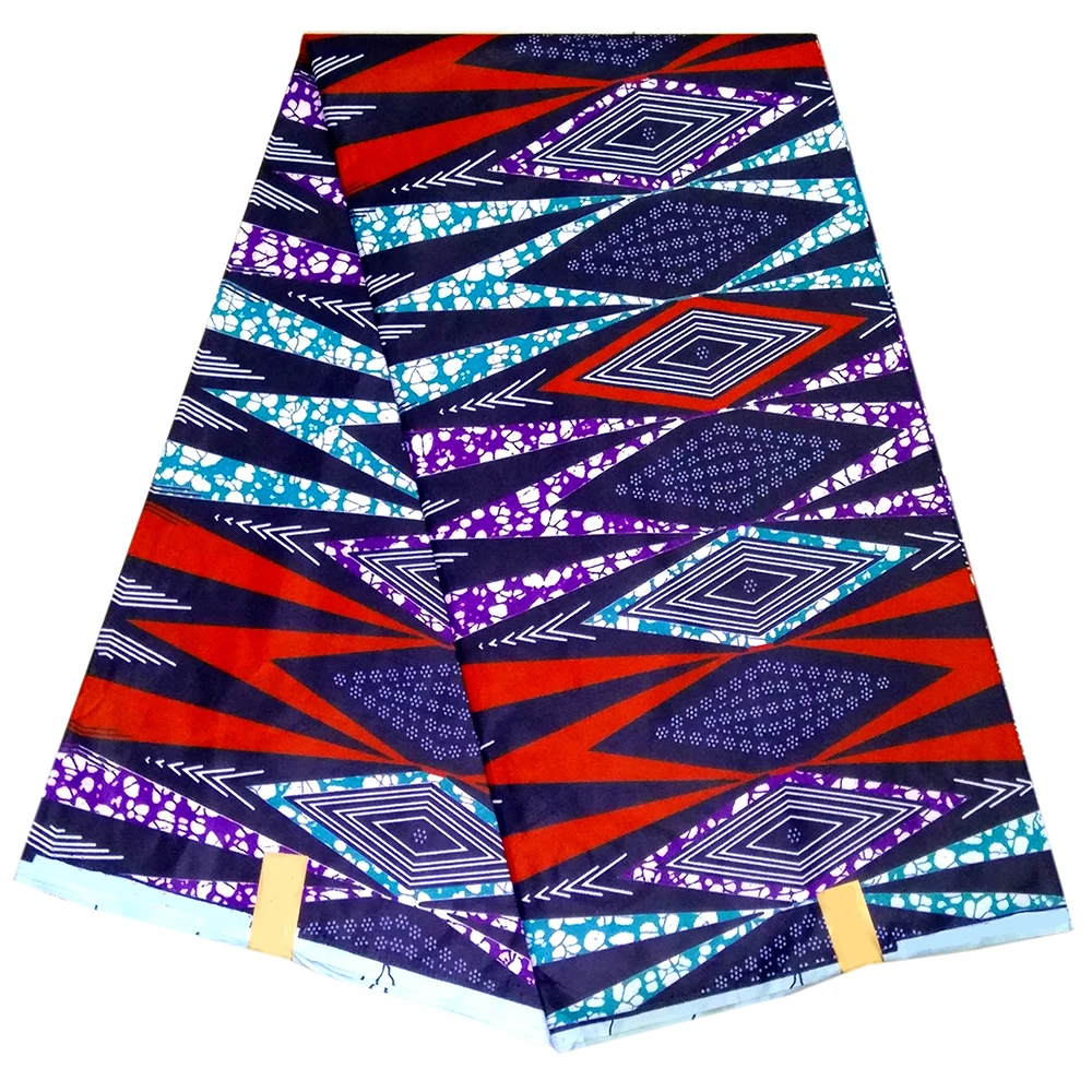 as picture Veritable Real Dutch Wax African Fabric New Arrivals Colorful Geometric Patterns Print Wax Fabric - Цвет: as picture