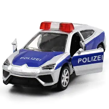 

None 5Pcs Novelty Mini Police Car Toys with Active Door 1:64 Alloy Pull Back Toy Car for Gift Collection Random Style