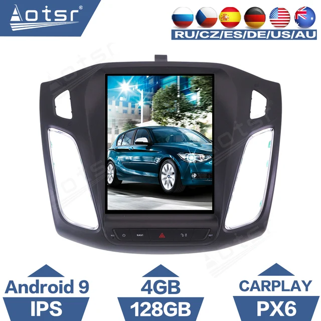 $US $611.65 AOTSR 4+128G Tesla Screen Car Radio Coche Android 9 For Ford Focus 2011 - 2018 PX6 Multimedia Player GPS Navigation DSP CarPlay