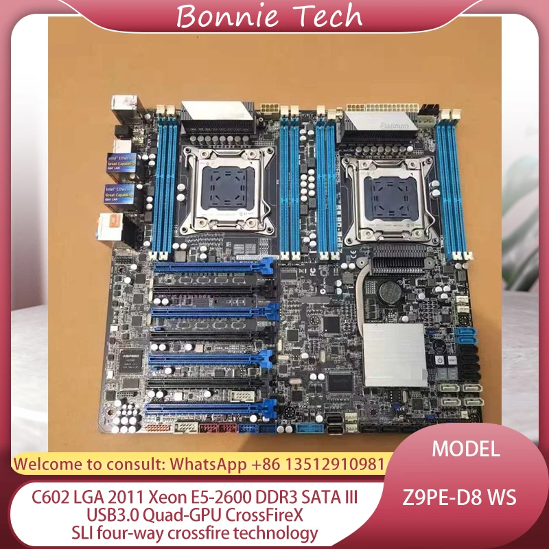 Z9PE-D8 WS для материнской платы ASUS C602 LGA2011 Xeon E5-2600 DDR3 SATA III USB3.0 четырехъядерный