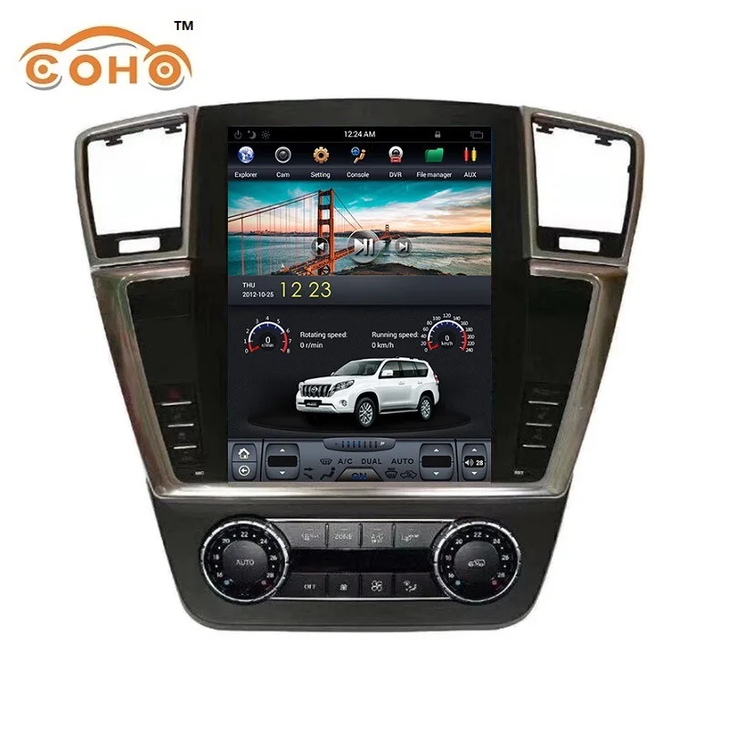ML/GL автомагнитола 1 Din Android 7,1 четырехъядерный 2+ 32G Tesla 12,1 дюймов навигационный мультимедийный автомобиль для Benz ML/GL