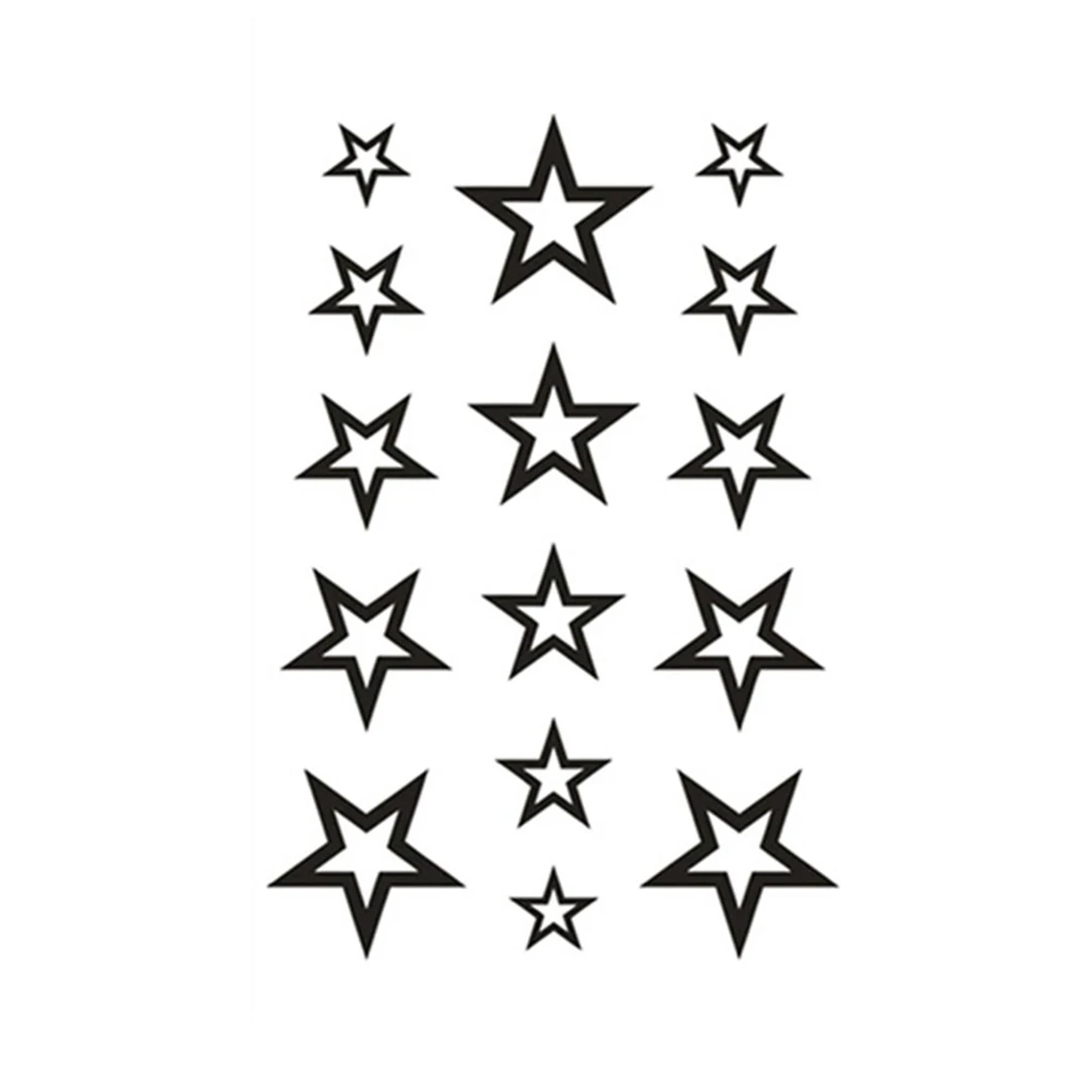 Summer Style 1PCS Waterproof Henna Temporary Body Art Hollow Stars Water Transfer Flash Tattoo Finger Wrist Arm Sticker