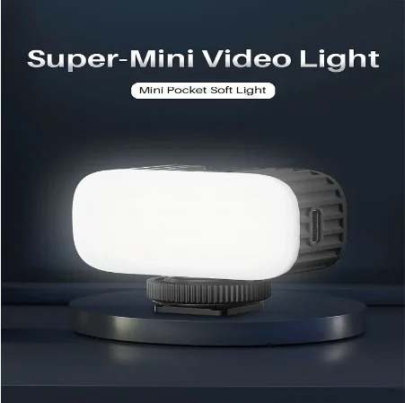 lanzi VL30 5600K 340LUX GoPro Light Mod Mini Led Video Light With Cold Shoe Soft Fill Light Vlog Light Type-C Charging