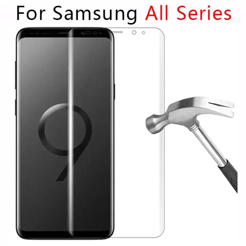 Закаленное стекло пленка для samsung Galaxy S9 S8 Plus Note 8 9 S7 Edge полный закругленный протектор экрана для samsung A6 A9 A8 Plus