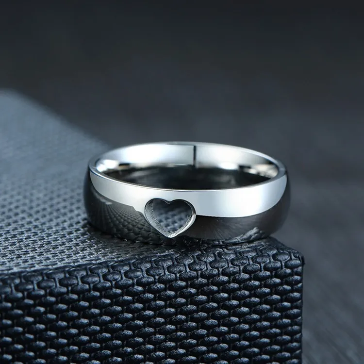 Stainless Steel Hollow Heart Couple Rings Wedding Band for Women Men Size 6-12 | Украшения и аксессуары