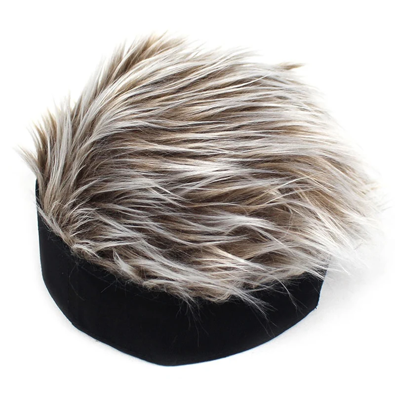 Baseball Cap Men Women Beanie Wig Hat Fun Short Hair Caps Breathable Soft for Party Toupee Hats Outdoor 2
