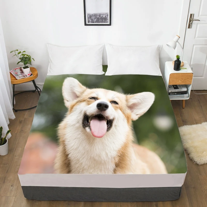 3D простыня, простыня с эластичной королевой/на заказ, наматрасник 180/150*200/160x200 животный рисунок спящего кота - Цвет: pet-03