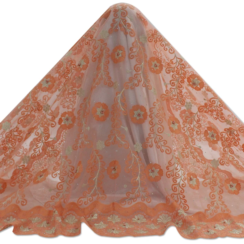 Новейший французский Тюль сетчатая ткань с камнями Цветочная вышивка Свадьба для высшего класса платье для женщин африканская кружевная ткань
