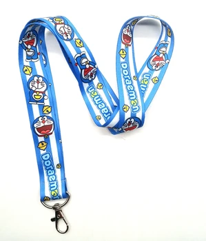 

New cartoon 10 PCS Doraemon Neck Strap Lanyards Badge Holder Rope DIY Key Chain Accessories