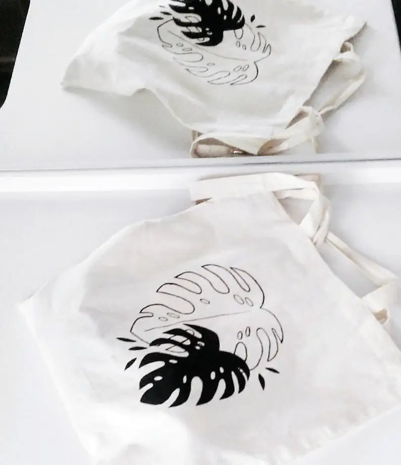 Черная сумка-тоут monstera, ручная Раскрашенная растительная дамская сумка, хозяйственная сумка, сумка для продуктов, сумка многоразового использования, сумка на плечо, богемная сумка на молнии