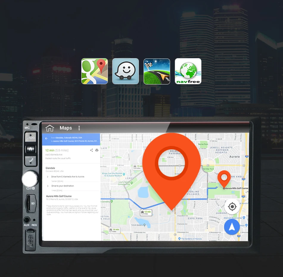 Eunavi 2Din 4 Гб 64 Гб 7 ''Универсальный Android 9 автомобильный Радио Мультимедиа ПК gps Navi Стерео 1024*600 сенсорный экран bluetooth wifi без DVD