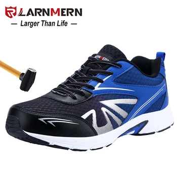 

LARNMERM Safety Shoes Work Shoes Steel Toe Leather-upper Lightweight Breathable Construction Factory Protection Shoe