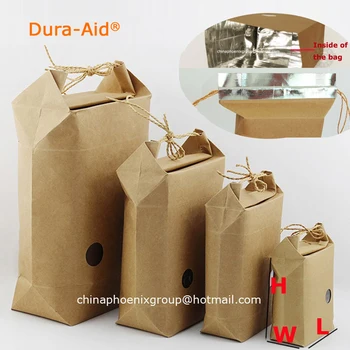 

Dura-Aid 50pcs L11.5*W6*H16cm resealable paper bag for Gift Rice Tea Snack rice paper bags kraft bag window free shipping