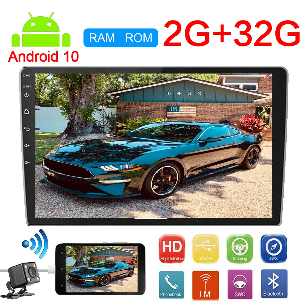 

9 10.1 inch Android 10 2din Autoradio GPS Navigation Car Radio Video Player Bluetooth WIFI Mirror Link Audio Stereo Quad Core