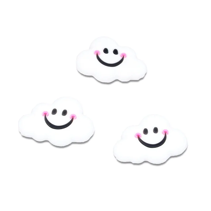 Силиконовые Прорезыватели в виде улыбающегося облака форма Прорезыватели пищевого класса Силиконовые DIY Детские Прорезыватели аксессуары - Цвет: Белый