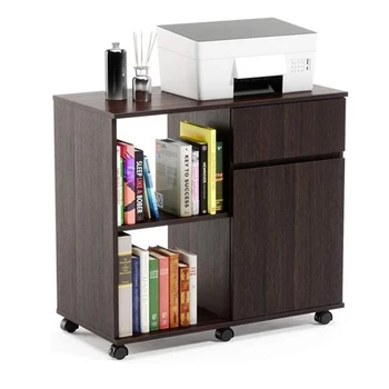 

3-layer file storage cabinet left frame right cabinet-brown