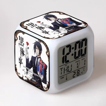

Anime Black Butler Figma LED Alarm Clock Colorful Changing Touch Light Thermometer Light-up Toys for Kids
