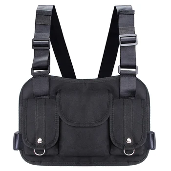 

Hip Hop Cross Body Bag Canvas Tactical Shoulder Bag Men's Chest Pack Phone Money Chest Rig Bags Men Streetwear Cigarette Packs