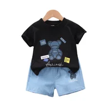 Vêtements d'été pour bébés, combinaisons de sport en coton pour enfants, garçons et filles, t shirt et short, 2 pièces/ensembles, vêtements pour nourrissons, nouvelle collection