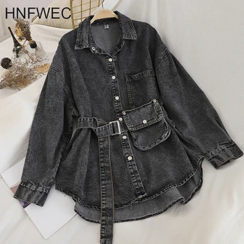 

Korean Style Denim Shirt Women Wild Casual Fashion Single-breasted Ladies Blouses and Tops Spring New 2020 Clothing V586