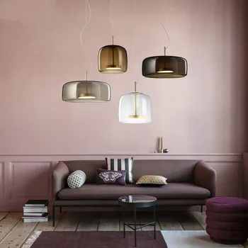 

Postmodern restaurant glass pendant lights Nordic light luxury hotel room bar simple bedroom single head designer pendant lamps