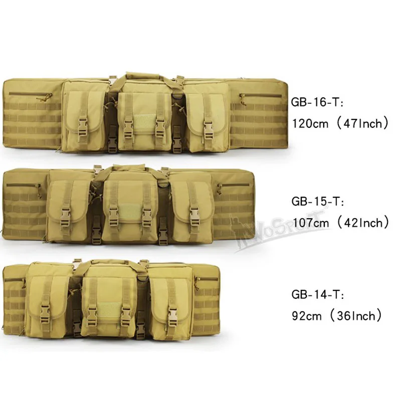 Military 36/42/47inch Molle Double Rifle Bag Gun Case Bag Backpack For