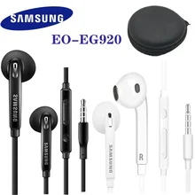 Écouteurs SAMSUNG 3.5mm plug In ear jeux casques Support Galaxy S8 S8P S9 S9P EO EG920 filaire avec boîte de rangement noire 