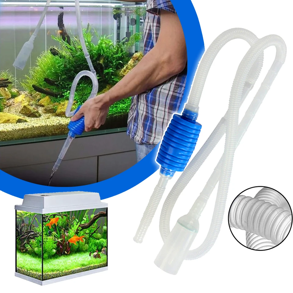 Aquarium Manual Water Changer Air Pump Siphon Fish Tank Gravel Tube Fish  Tank Cleaning Tool