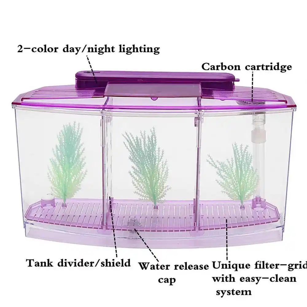 NWHEBET Mini Cube Fish Tank,Stackable Aquarium Building Block Design Fish Tank Block Reptile Box Office Table Decoration Ocean Micro-Landscape Box Miniature Pet Box