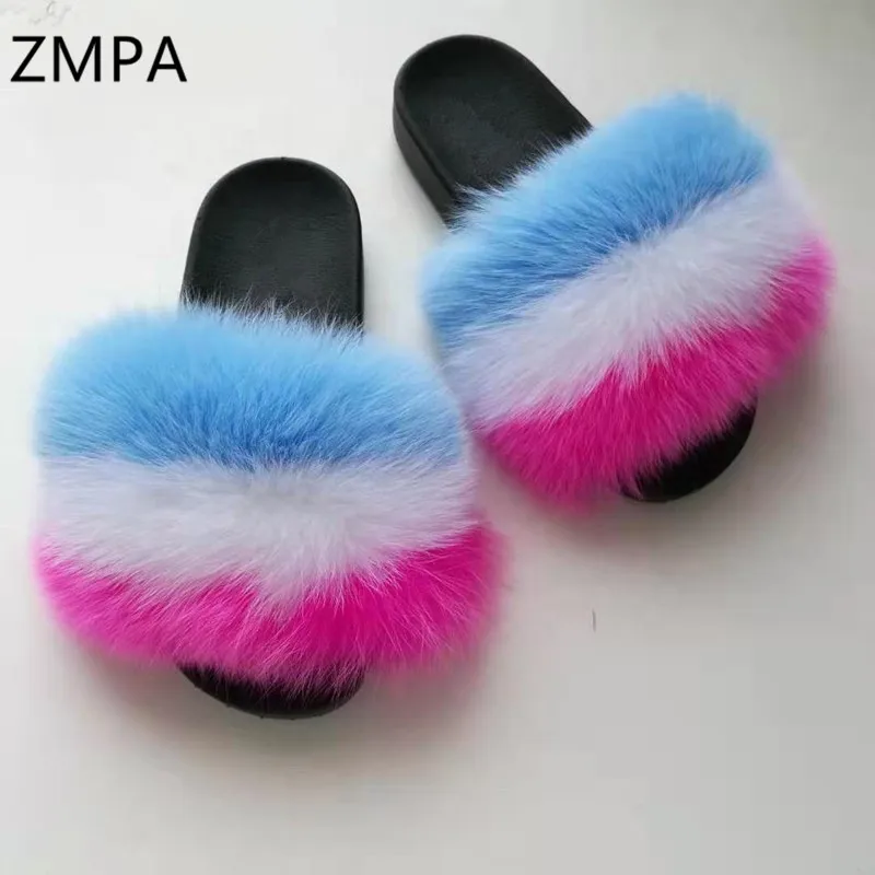 Children's Summer Fluffy Fur Slippers 